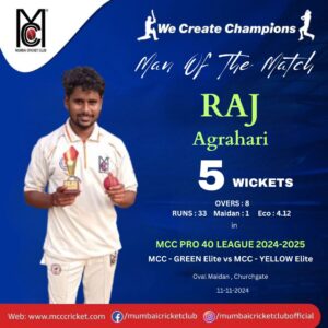 raj agrahari from mumbai cricket club