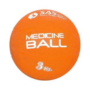SAS Rubber Medicine Balls Smooth and Tread Textured Grip Dead Weight Balls for Cardio and Core Workouts, Cross/Strength Training (Size: 3 KG)