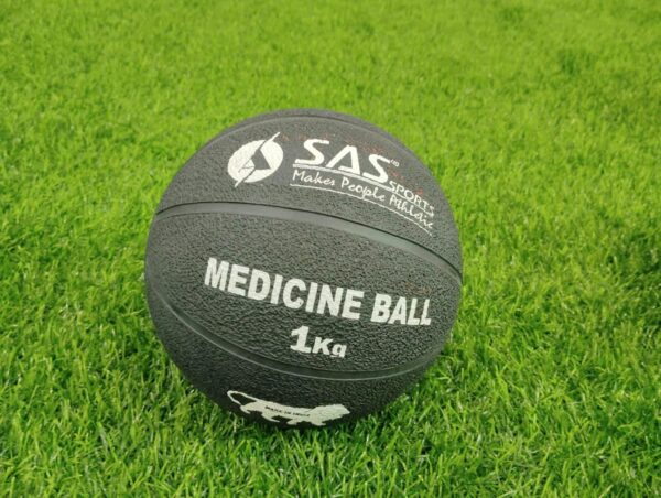 SAS Rubber Medicine Balls Smooth and Tread Textured Grip Dead Weight Balls for Cardio and Core Workouts, Cross/Strength Training (Size: 1 KG)