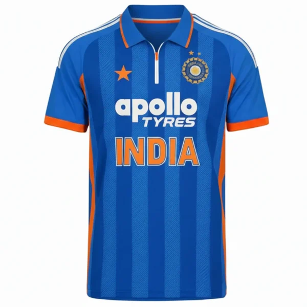 NEXT PRINT Customised India Blue Cricket Zipper Jersey - Personalize Your Jersey Men & Women.