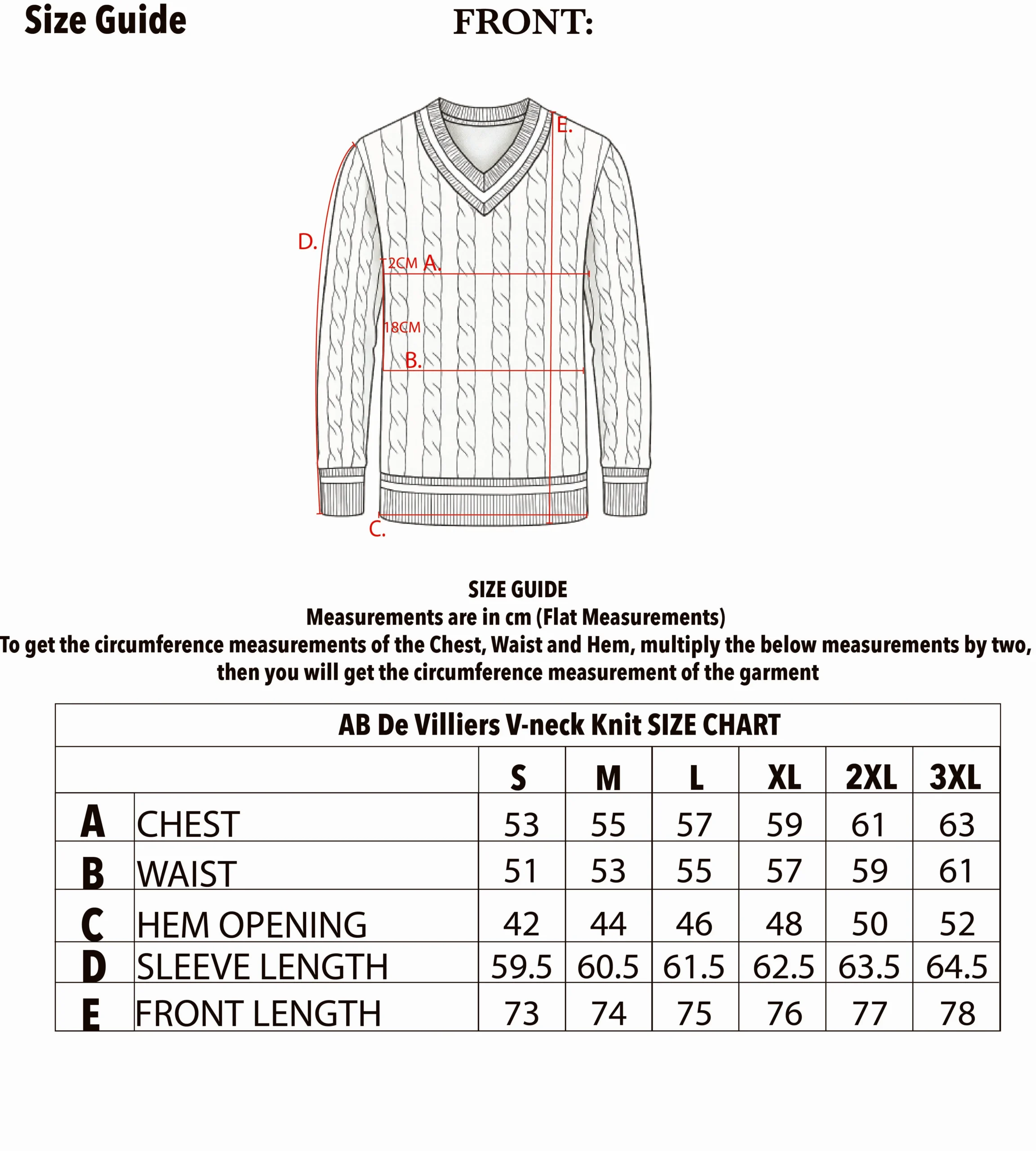 AB de Villiers 360 Small Logo V-neck Knitwear Cable Ivory