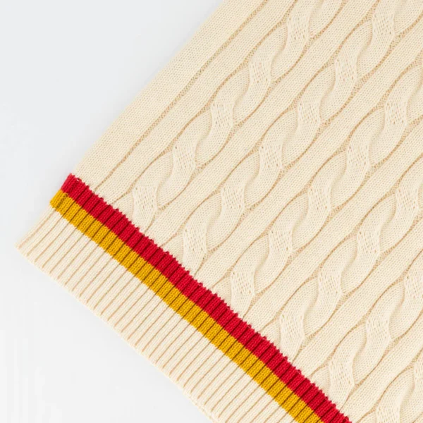 AB de Villiers 360 Crest Knit Vest Cable Ivory
