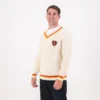 AB de Villiers 360 Small Logo V-neck Knitwear Cable Ivory