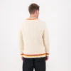 AB de Villiers 360 Small Logo V-neck Knitwear Cable Ivory